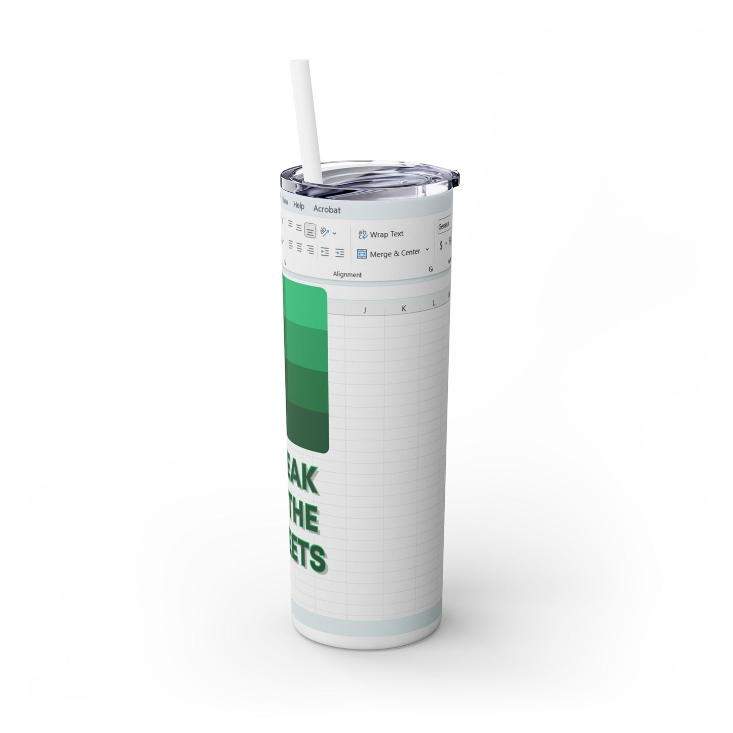 20oz Freak In The Sheets Skinny Tumbler, Spreadsheet Mug, Funny Excel Cup, Corporate Gift, School Gift