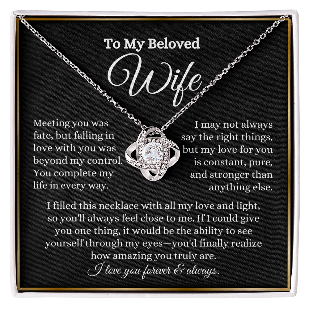 To My Beloved Wife- Love Knot Necklace