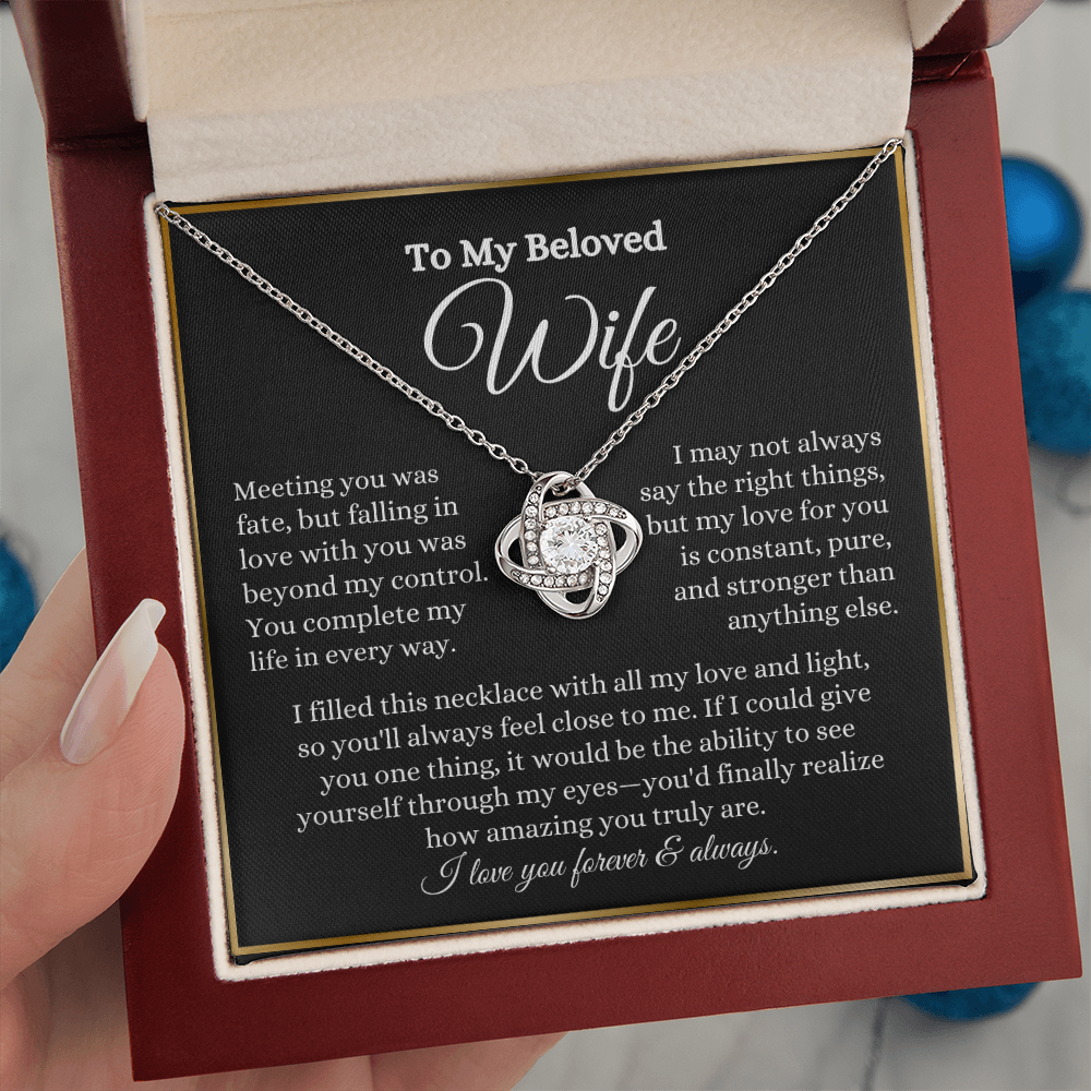 To My Beloved Wife- Love Knot Necklace