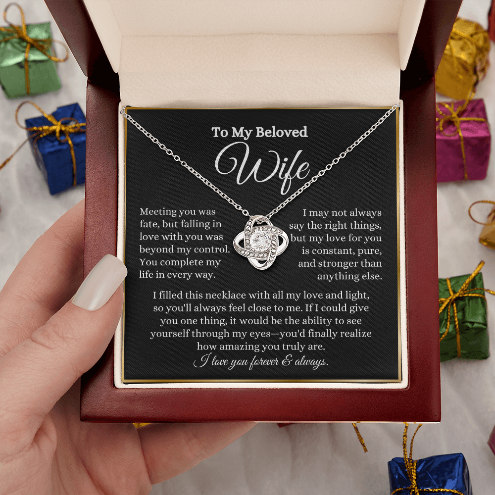 To My Beloved Wife- Love Knot Necklace